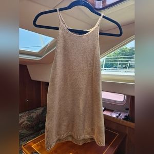 Camel high neck knit tank